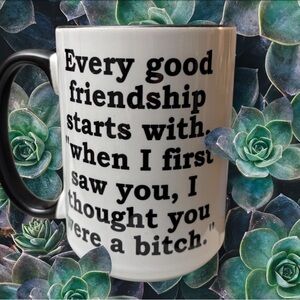 Black and White Friendship Quote Mug